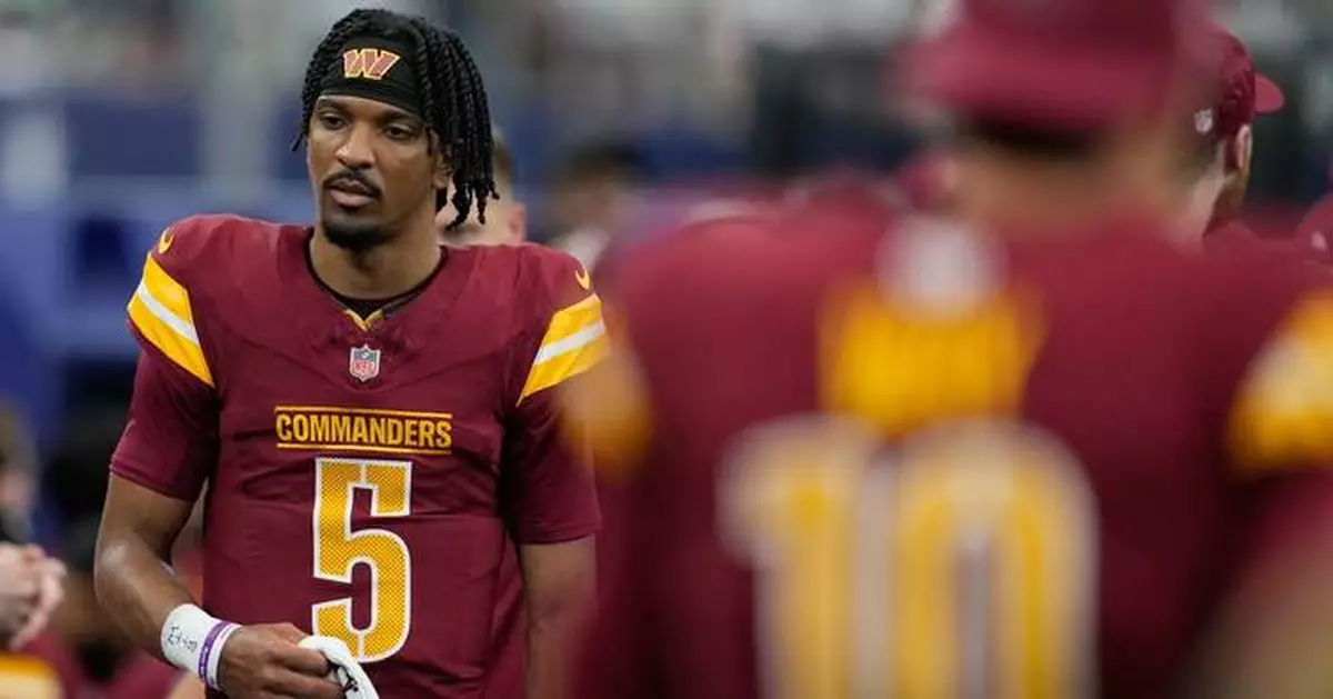 Commanders' Jayden Daniels out with injury and Marcus Mariota to start vs. Chiefs, AP source says