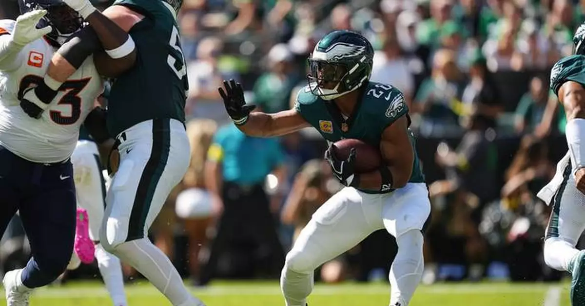Saquon Barkley struggles to duplicate his 2,000-yard rushing season for defending champion Eagles