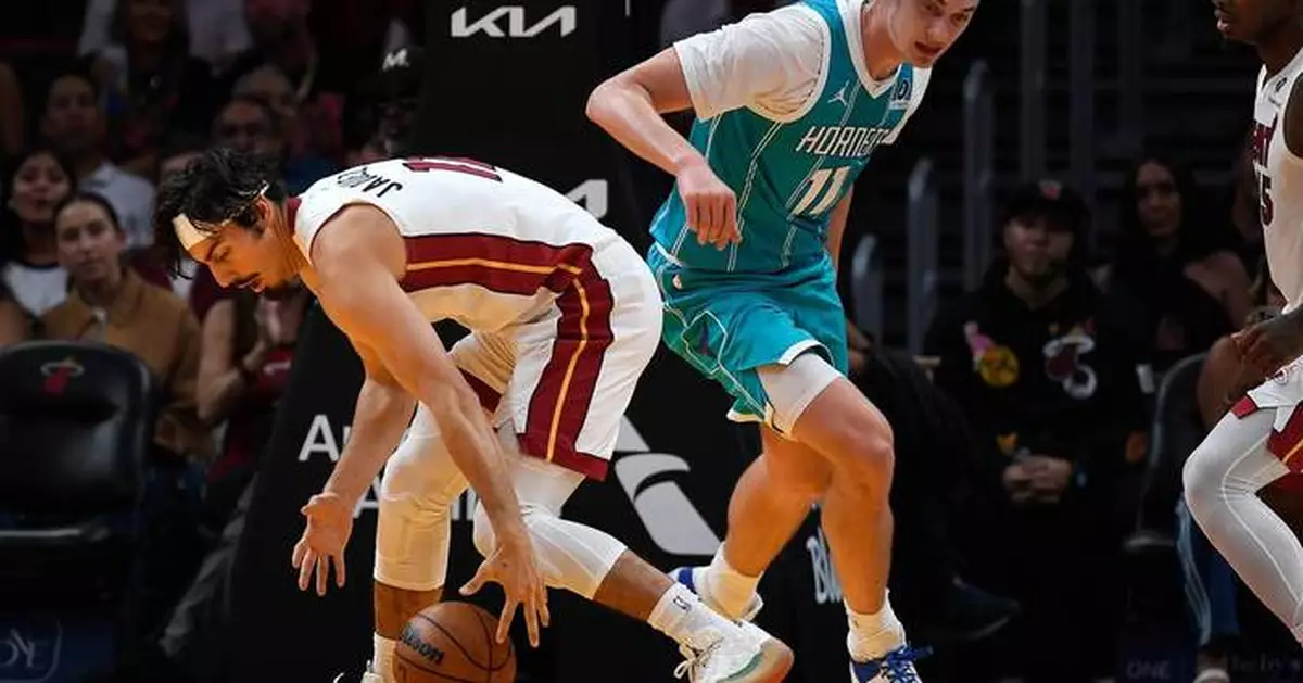 Jaime Jaquez Jr. scores 28 points to spark high-scoring Heat in 144-117 win over Hornets