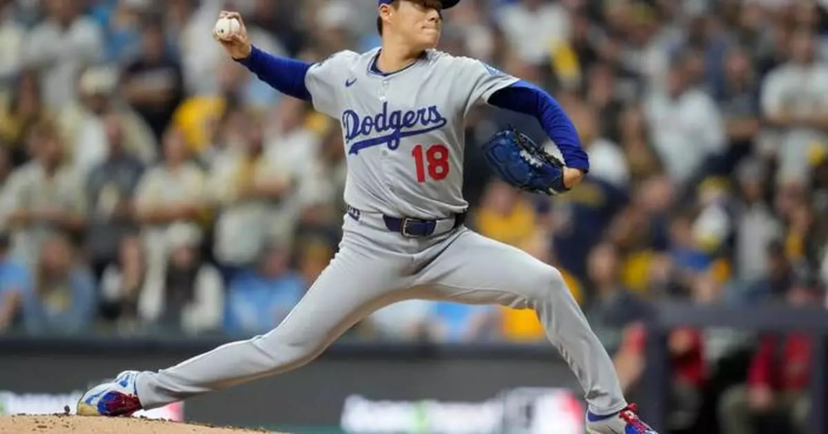 Yamamoto throws 3-hitter as Dodgers beat Brewers 5-1 for 2-0 lead in NLCS
