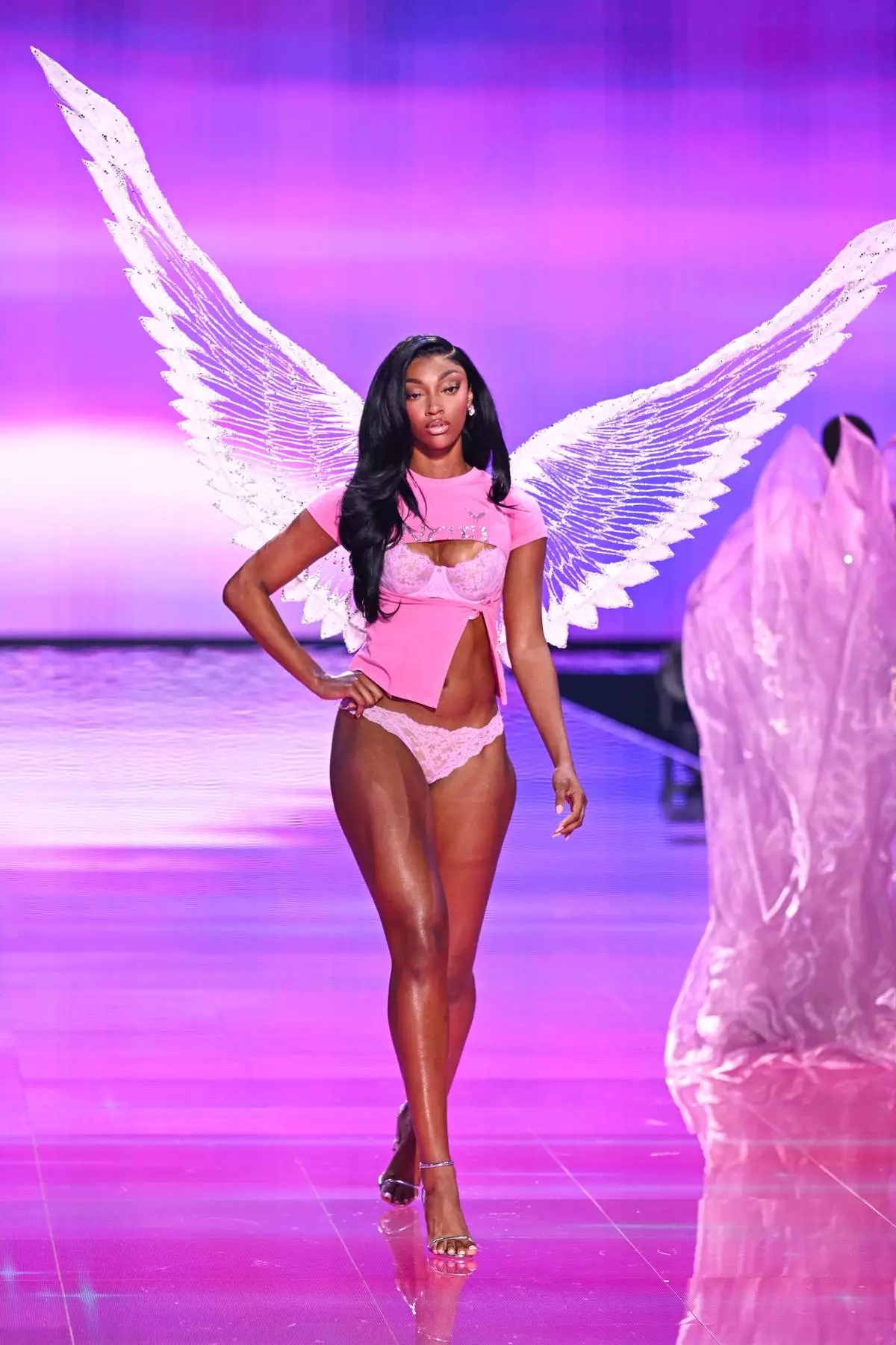 Angel Reese walks the runway during the Victoria's Secret Fashion Show on Wednesday, Oct. 15, 2025, in the Brooklyn borough of New York. (Photo by Evan Agostini/Invision/AP)