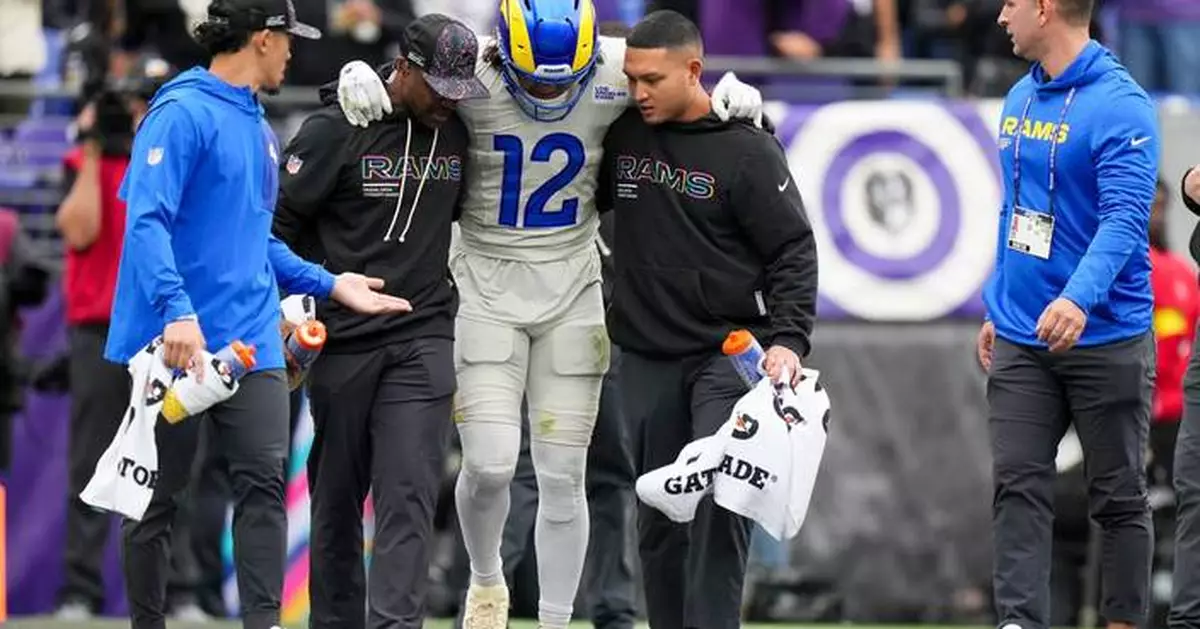 Rams receiver Puka Nacua leaves game vs. Ravens with a foot injury, returns in 3rd quarter
