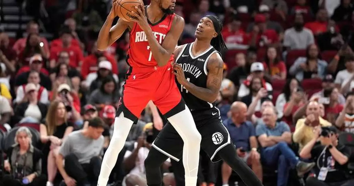 Rockets rout the winless Nets 137-109 for their first victory of the season