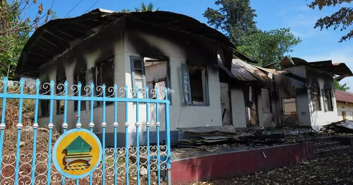 A Myanmar town lies in shambles as both sides in civil war vie for control