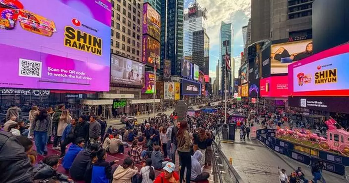 Nongshim Shin Ramyun Light Ups New York Times Square with 'KPop Demon Hunters'