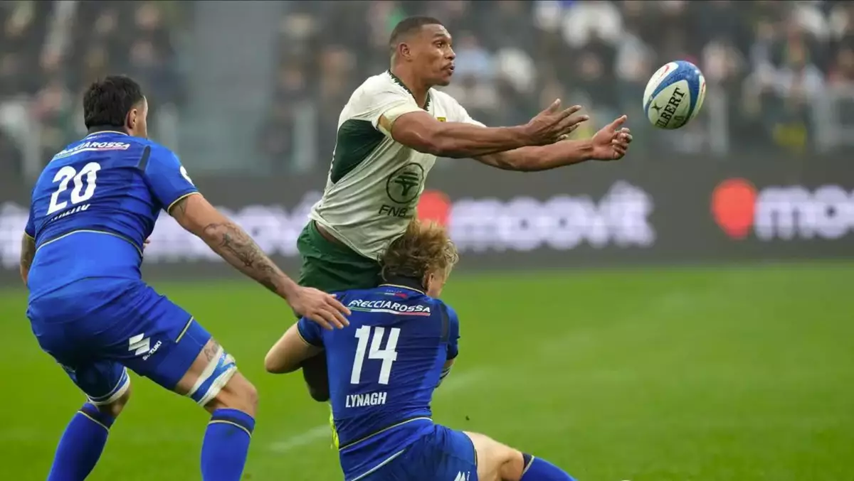 South Africa's resilience shines as red card absorbed in win over Italy in Turin