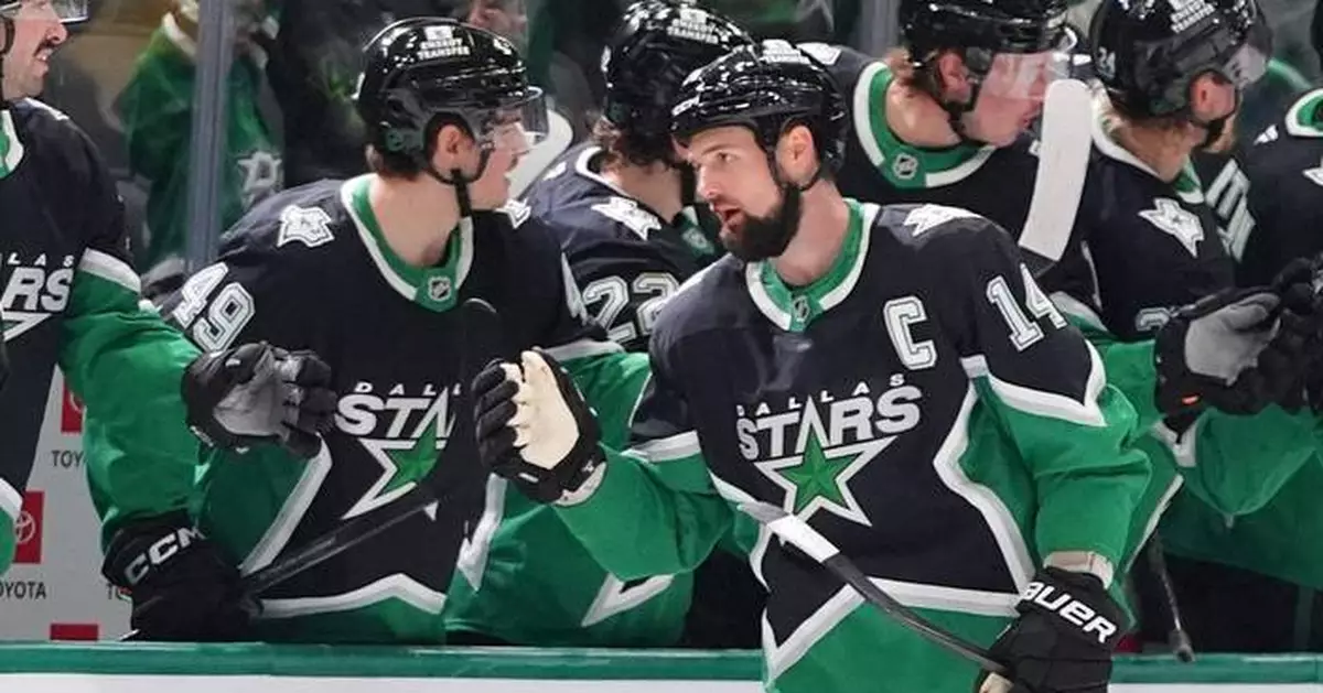 Johnston's power-play goal pushes Stars past Mammoth 4-3