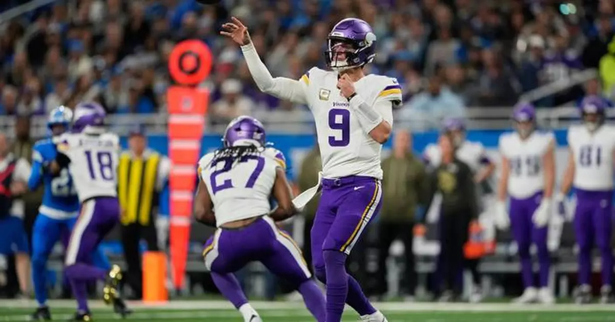 J.J. McCarthy throws for 2 TDs and runs for a score in his return as Vikings beat Lions 27-24