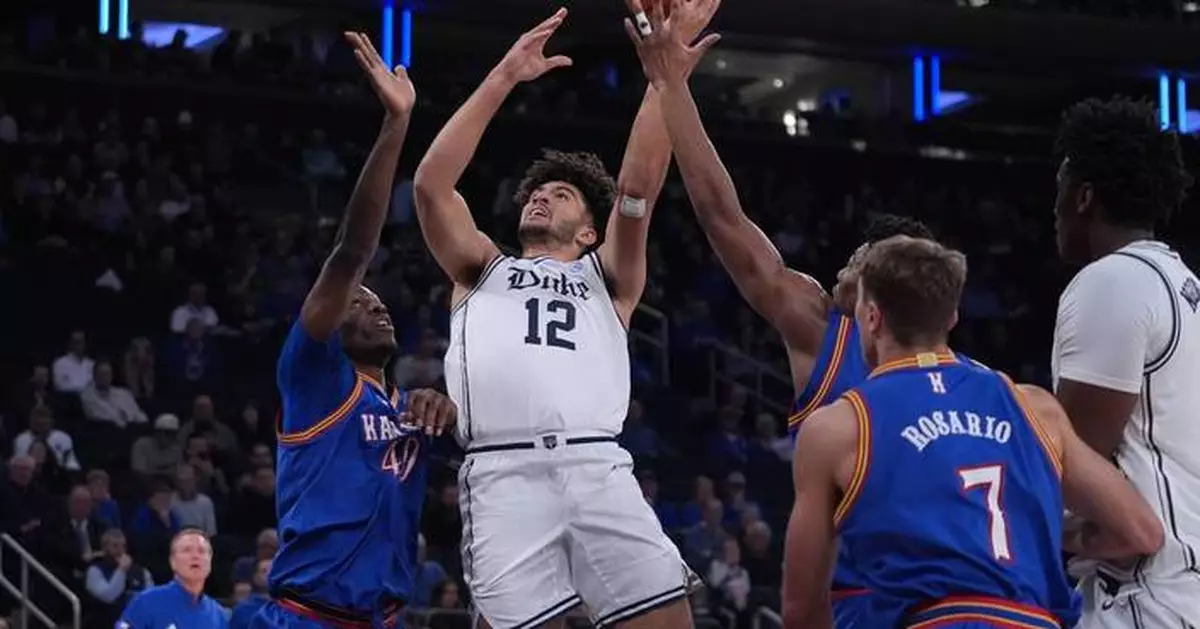 Cameron Boozer scores 18 points as No. 5 Duke outlasts No. 24 Kansas 78-66
