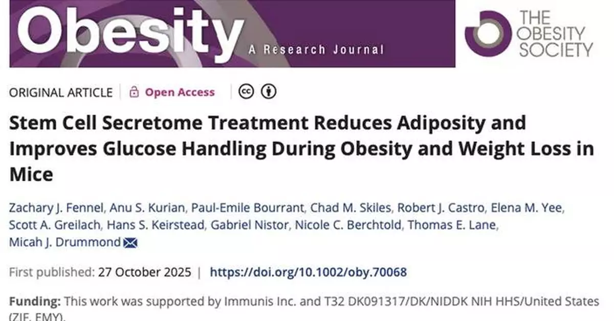 Immunis Publishes Research Showing Body Fat Loss and Reversal of Liver Steatosis and Fibrosis, While Increasing Lean Muscle Mass, in Aged Models