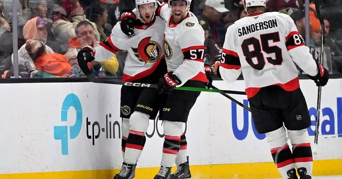Batherson's deflection leads to winning goal in Senators' 3-2 victory over Ducks