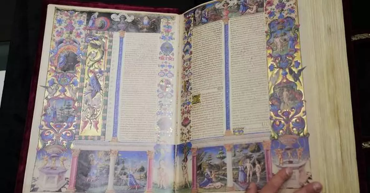 Bible described as the ‘Mona Lisa of illuminated manuscripts’ goes on display in Rome