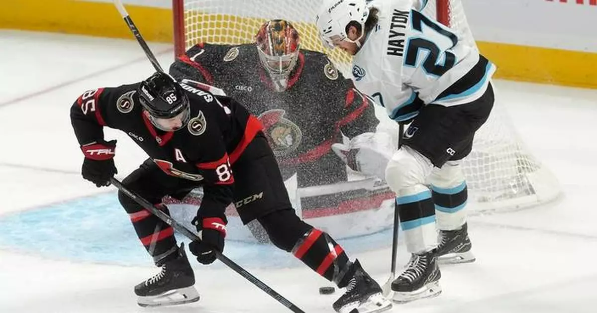 Merilainen makes 29 saves in 3rd NHL start to help the Senators beat the Mammoth 4-2