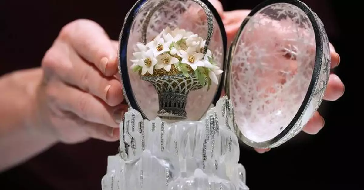 A crystal Fabergé egg crafted for Russian royalty is expected to sell for more than $26 million