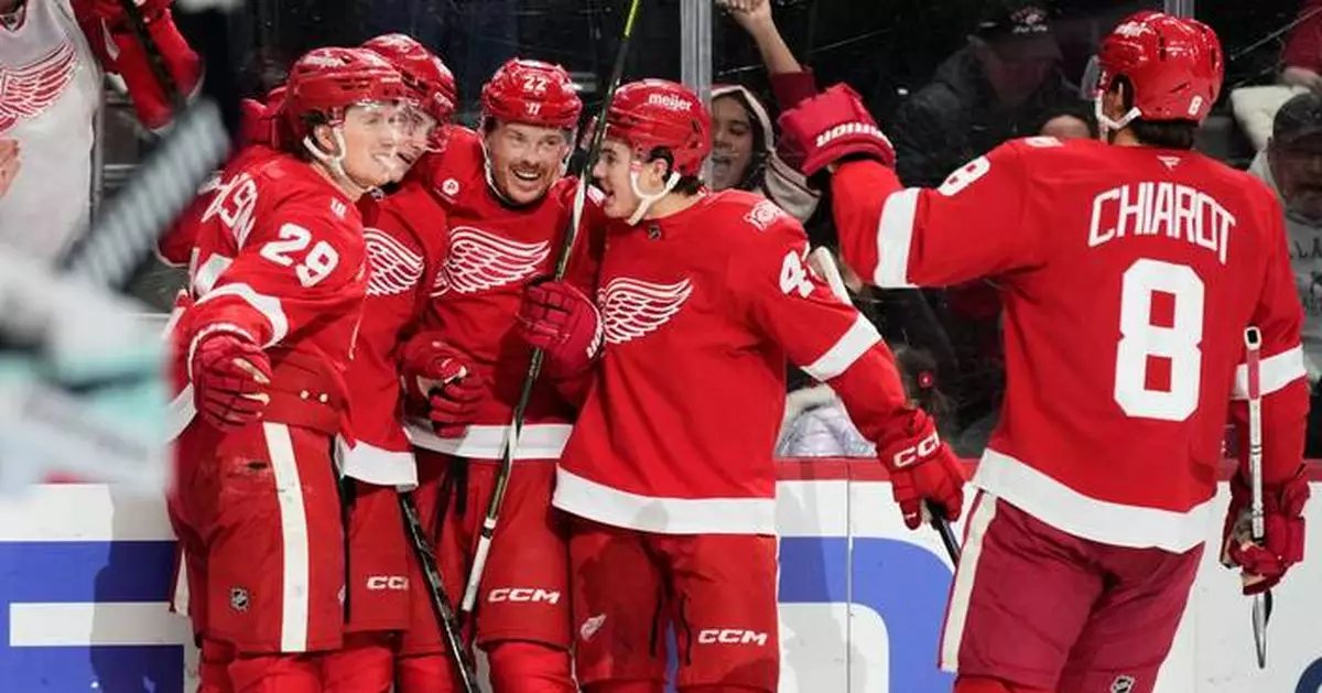 Red Wings rookie Nate Danielson has goal and assist for first NHL points in 4-2 win over Kraken