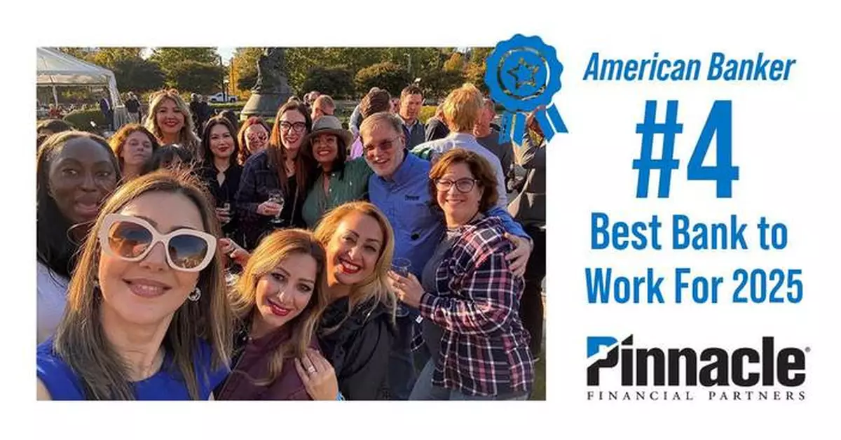 Pinnacle Financial Partners Is the No. 4 Best Bank to Work for in the Nation