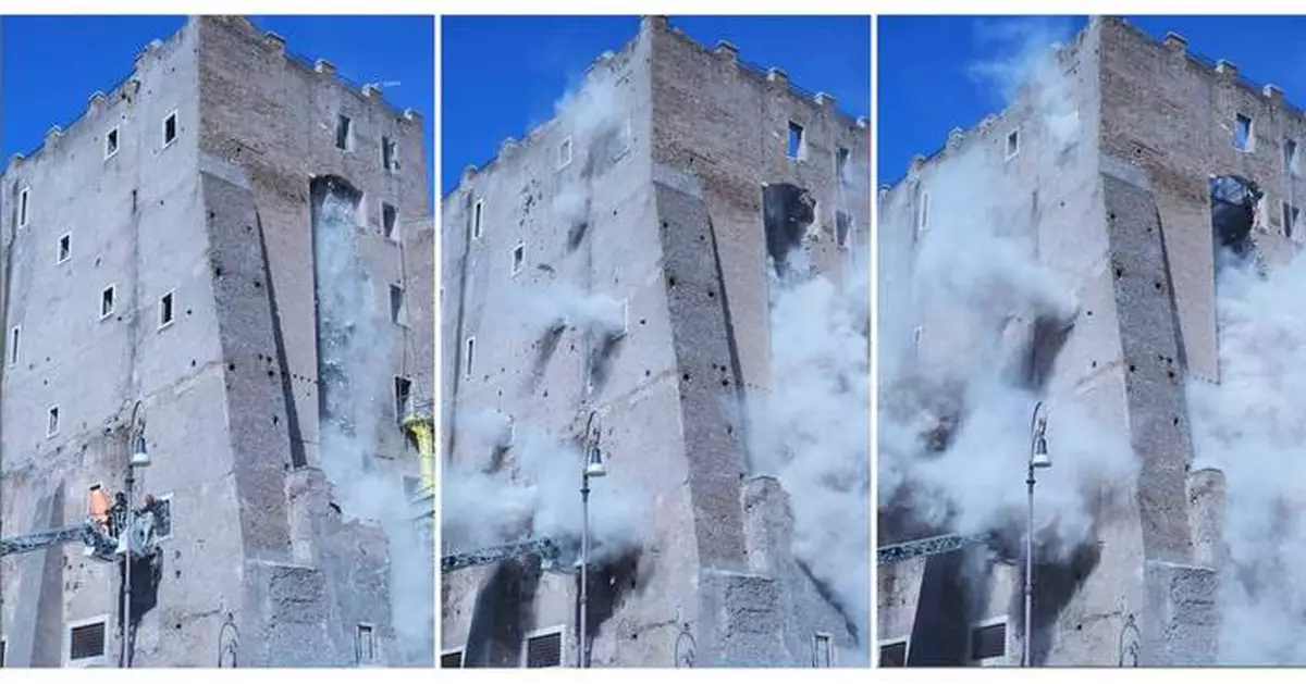 Worker dies after 11 hours trapped within partially collapsed medieval tower in Rome