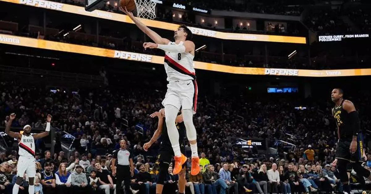 Avdija, Clingan get double-doubles as Trail Blazers beat Warriors 127-123