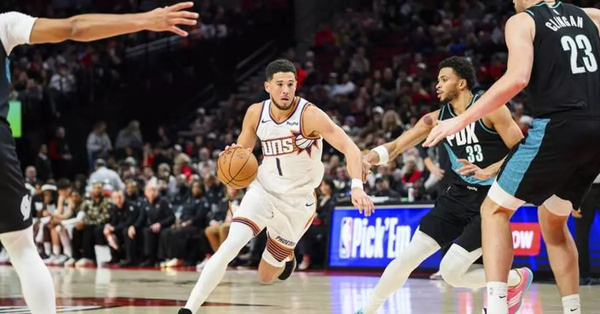 Booker scores 19 as the Suns down the Trail Blazers 127-110