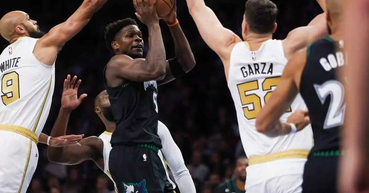Edwards caps 39-point performance with unlikely 3 as Timberwolves hold off Celtics