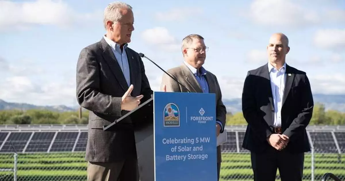 City of Vacaville and ForeFront Power Energize Easterly Wastewater Treatment Plant Solar and Storage Project