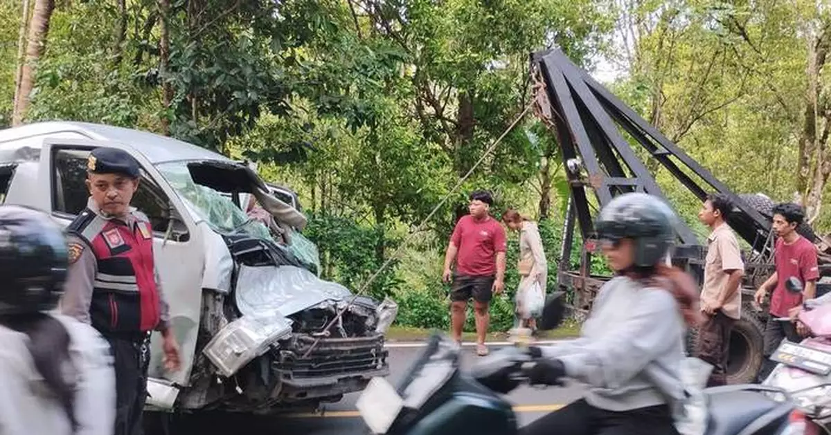 A minibus carrying Chinese tourists crashes in Bali, killing 5 passengers