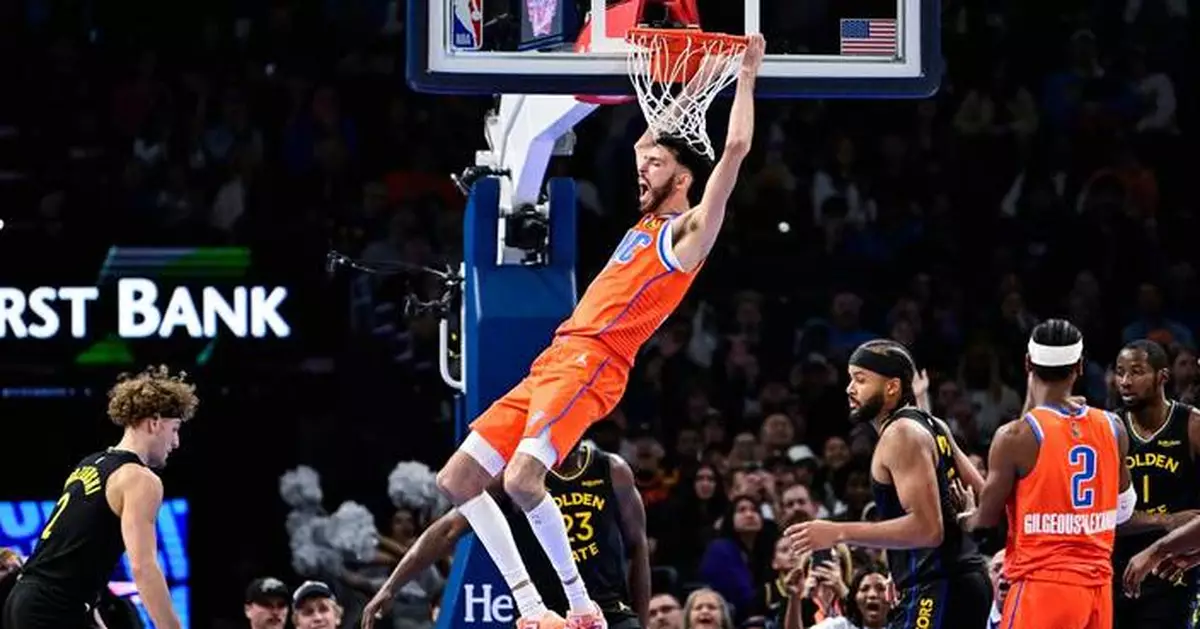 Gilgeous-Alexander's 28 points, Holmgren's perfect shooting lead Thunder in rout of Warriors