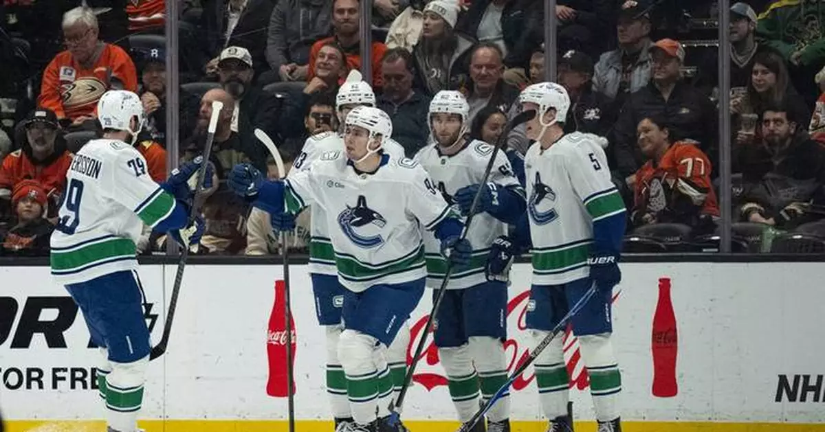 Sasson, O’Connor score late to back Tolopilo in Canucks' 5-4 win over Ducks