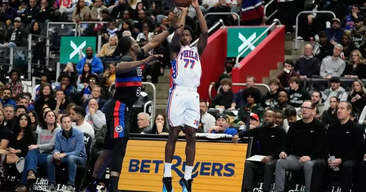 Short-handed Pistons win ninth straight game, beating 76ers 114-105
