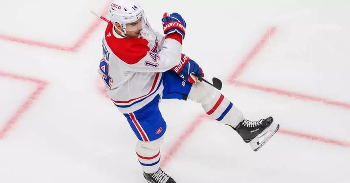 Suzuki scores twice, Demidov has winner in Canadiens' 4-3 victory over the Mammoth