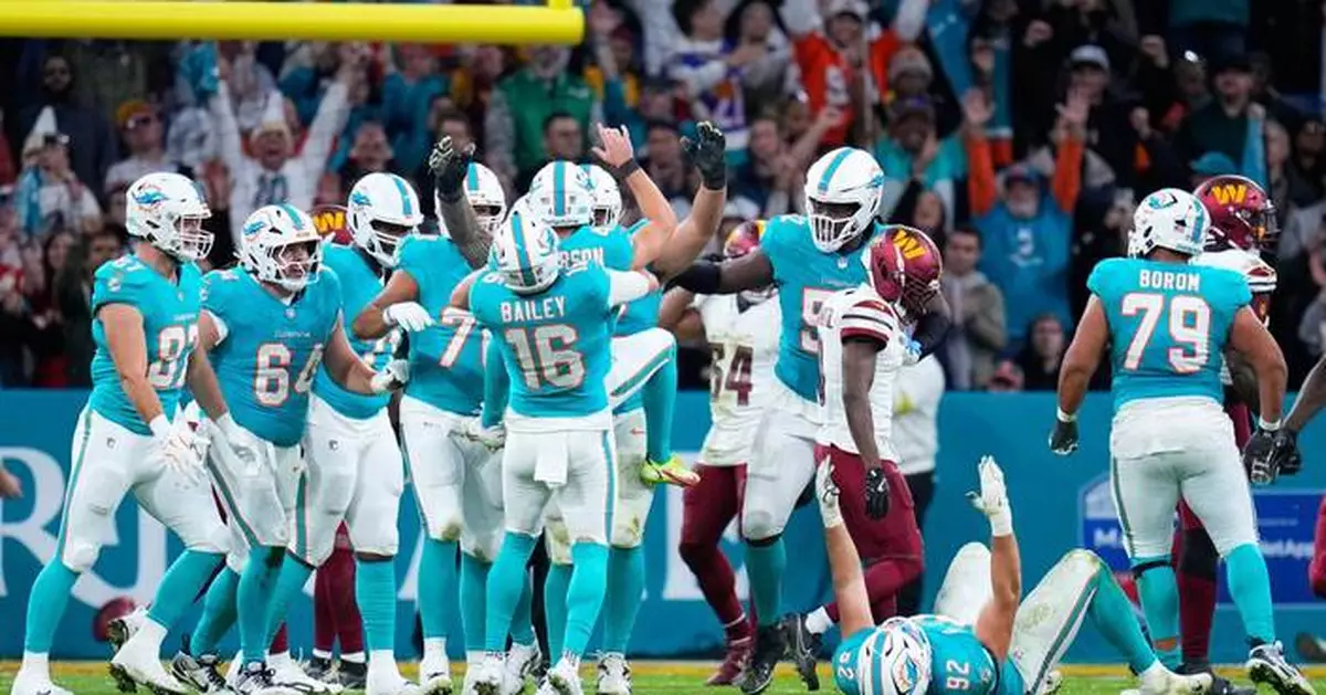 Jones celebrates in Cristiano Ronaldo style as Dolphins beat Commanders 16-13 in overtime in Spain