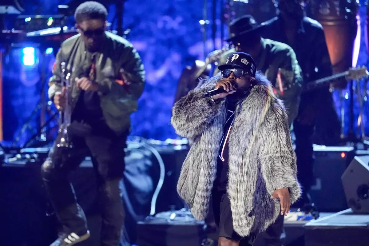 Big Boi of OutKast performs during the 2025 Rock and Roll Hall of Fame Induction Ceremony on Saturday, Nov. 8, 2025, at L.A. Live in Los Angeles. (AP Photo/Chris Pizzello)