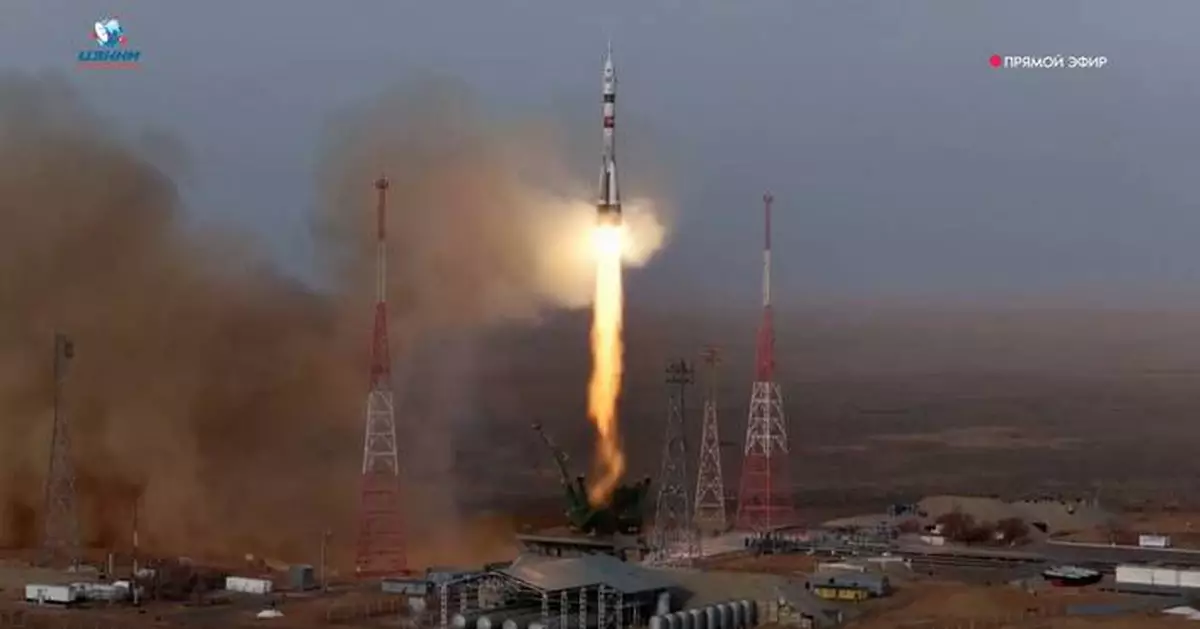 US-Russian crew of 3 starts 8-month mission on the International Space Station