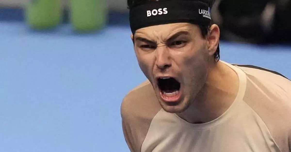 Sinner opens ATP Finals title defense by beating Auger-Aliassime