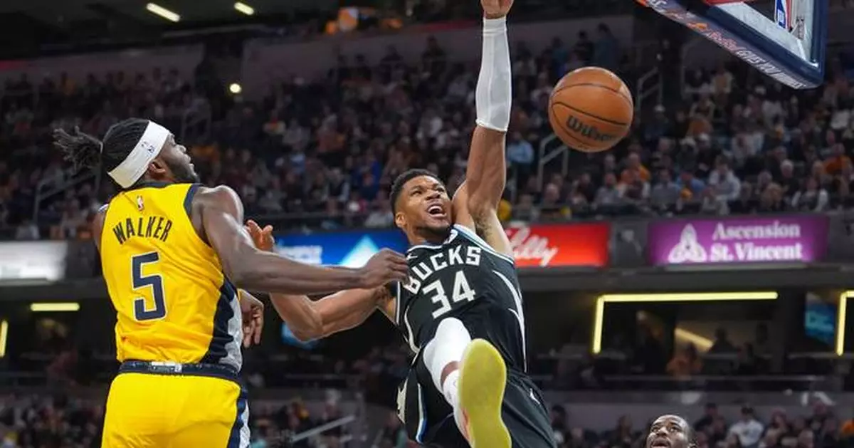 Antetokounmpo hits buzzer-beater to send Bucks past Pacers 117-115 in Turner's Indy return