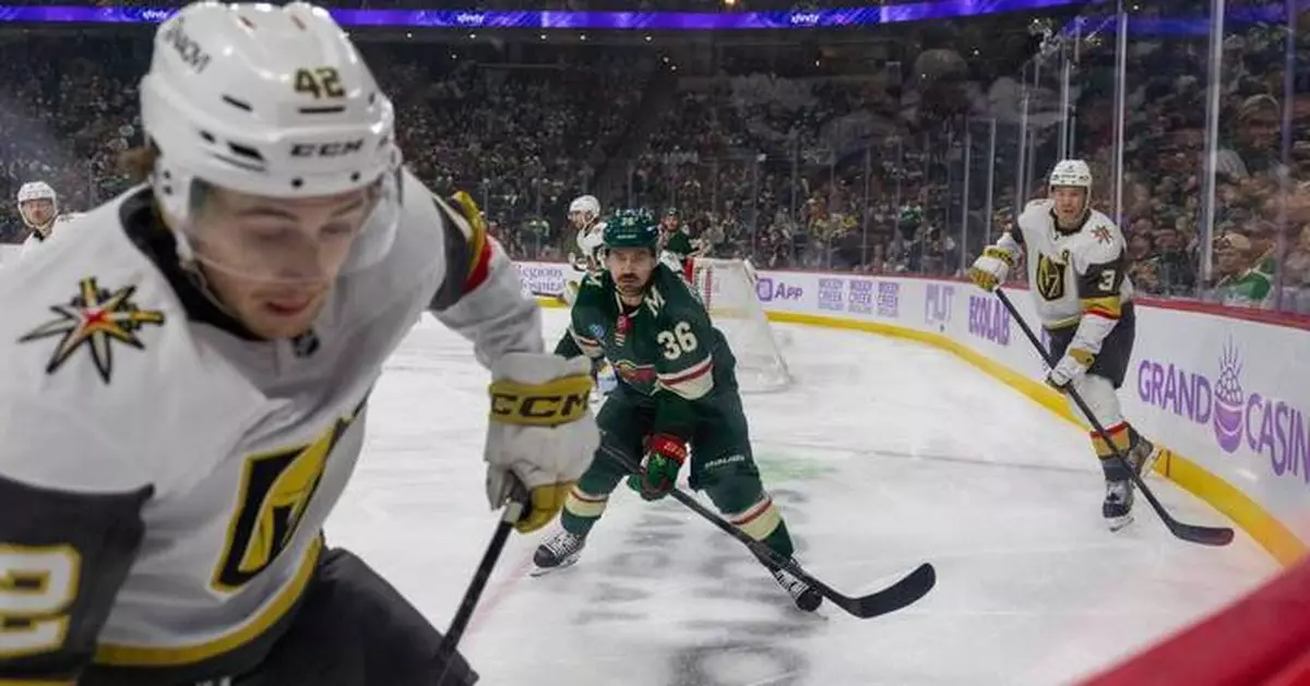 Kaprizov scores on late OT power play to left Wild past Golden Knights, 3-2