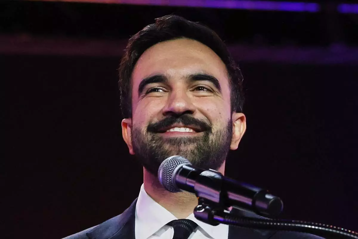 FILE - New York City mayoral candidate Zohran Mamdani speaks during a rally, Oct. 26, 2025, in New York. (AP Photo/Heather Khalifa, File)