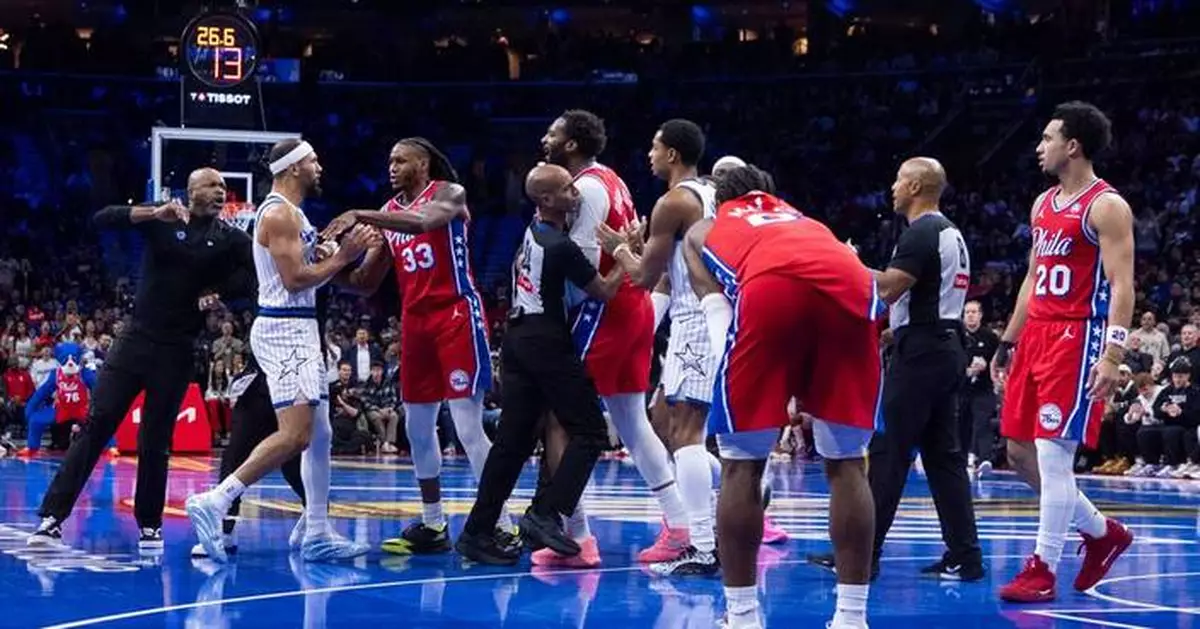 Orlando's Jalen Suggs ejected in first half after heated altercation with Andre Drummond, 76ers