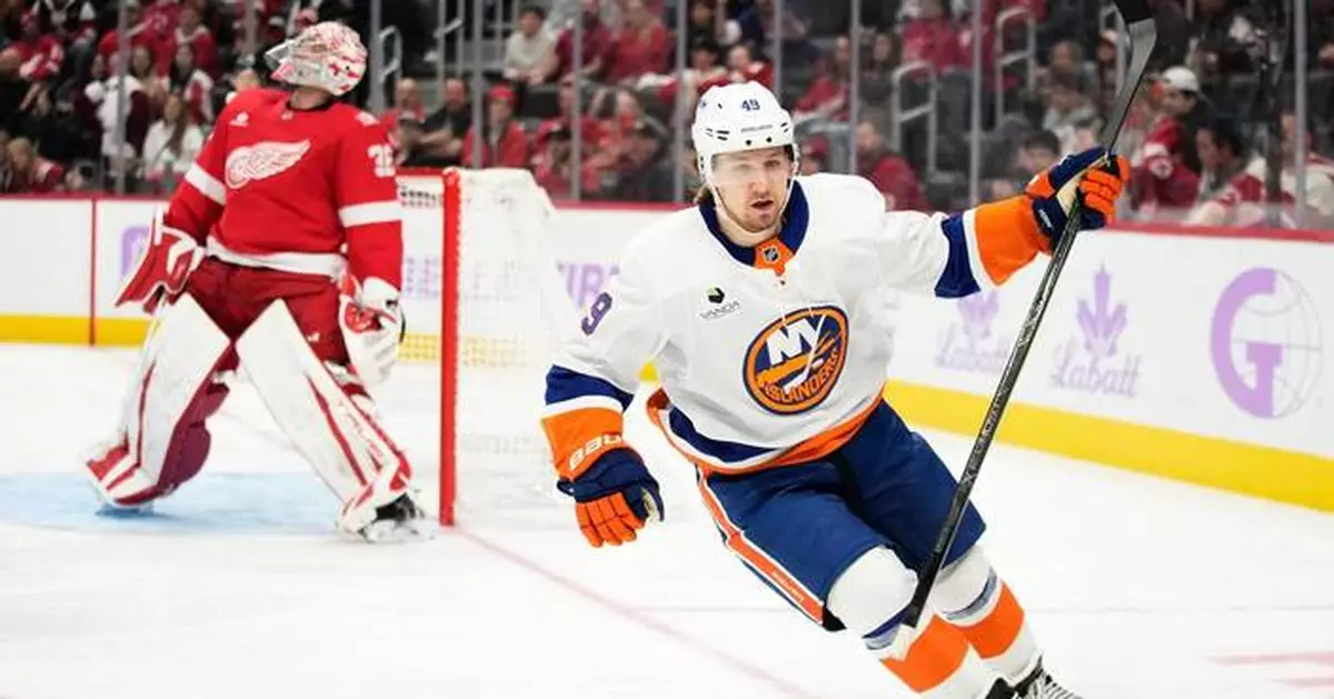 Shabanov has 2 goals and an assist, Sorokin stops 29 shots as Islanders beat Red Wings 5-0