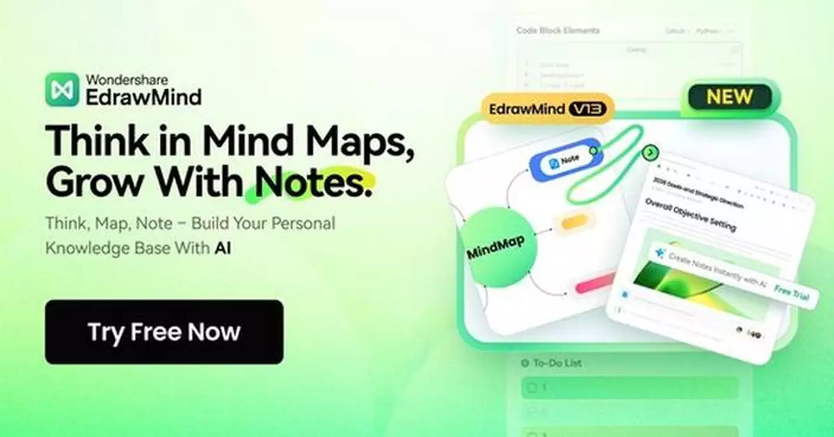 Wondershare Launches EdrawMind V13, Redefining the Boundaries of AI-Powered Knowledge Management