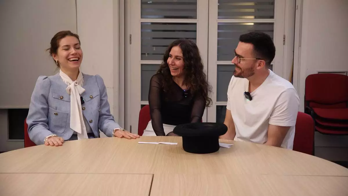 Hope on Repeat guests and Refugee Storytellers, Mariia, Maysa and Smajo (from left to right) meeting for the first time to discuss their chosen Hope Hits.