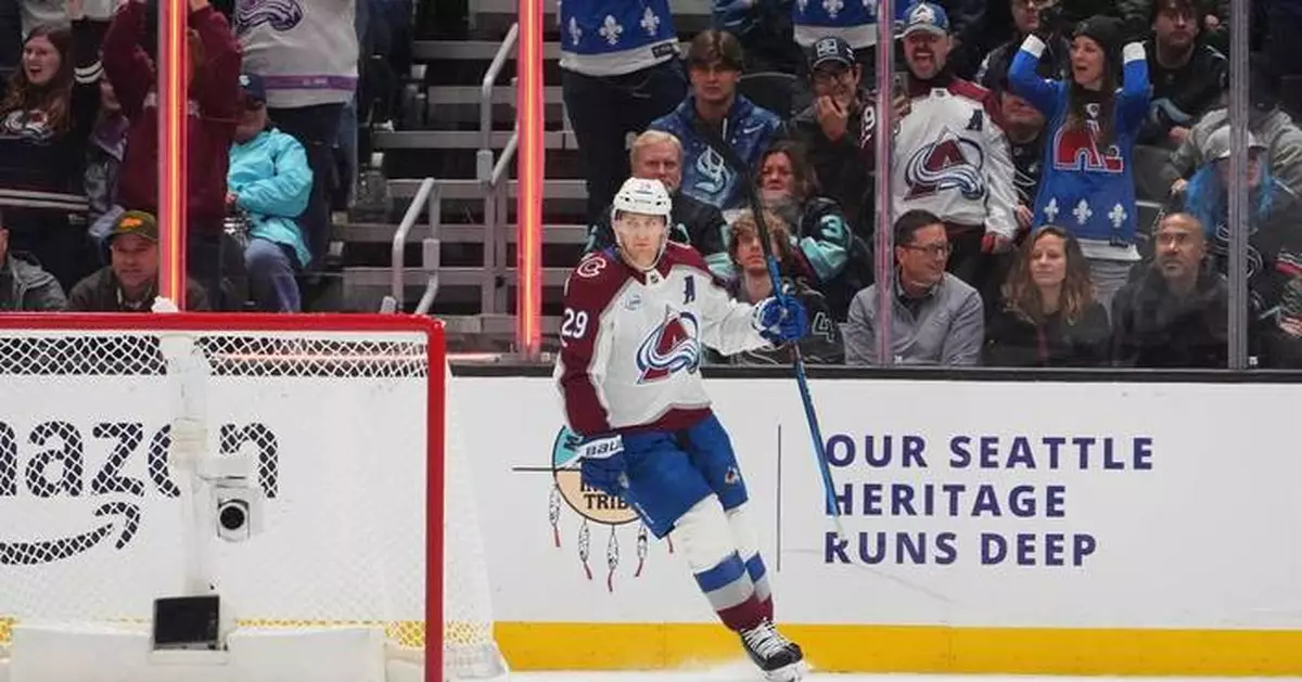 MacKinnon has two goals and an assist as Avalanche beat Kraken 5-3