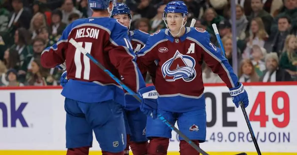 MacKinnon nets 2 goals, Makar and Nelson have goal, two assists, as Avalanche beat Wild 5-1