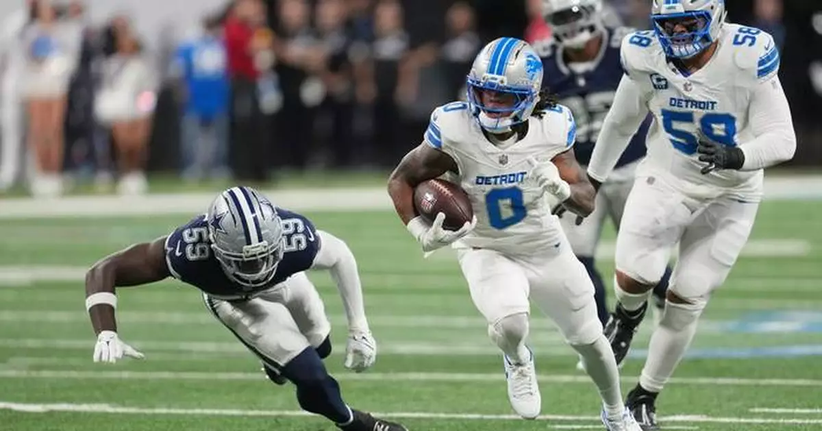 Jahmyr Gibbs rushes for 3 TDs and Lions get much-needed 44-30 win over Cowboys