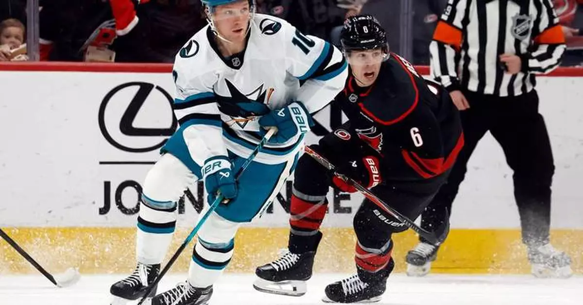 Macklin Celebrini has goal and 2 assists in the Sharks' 4-1 win over the Hurricanes