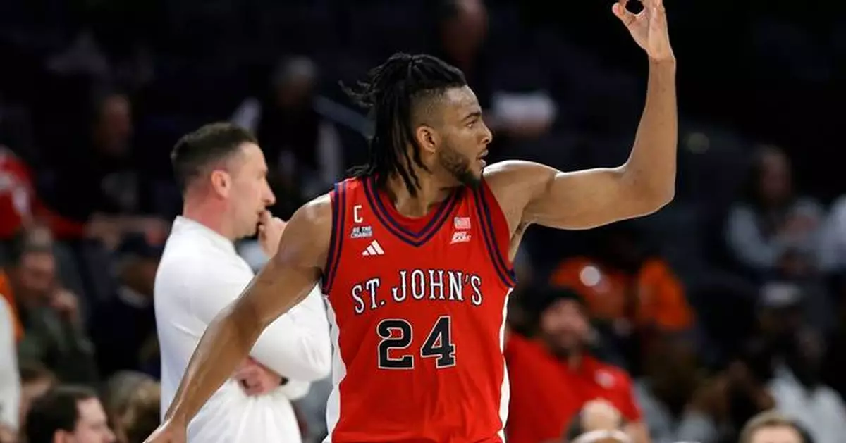 Zuby Ejiofor has 8 blocks to help No. 23 St. John's hold off Mississippi, 63-58