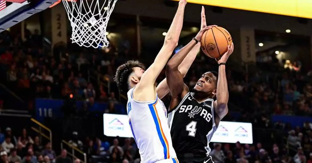 Spurs beat Thunder 117-102 for 3rd win over defending NBA champs in 2 weeks