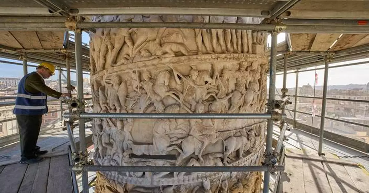 Restorers swap brushes for lasers in the first restoration of an iconic Roman monument in 40 years
