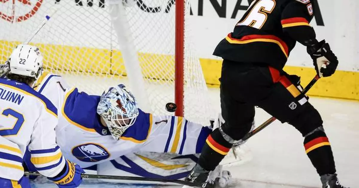 Sharangovich and Kadri lead surging Flames to 7-4 win over Sabres