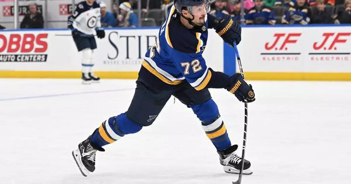 Faulk scores only goal of game, Hofer makes 24 saves to help Blues blank Jets 1-0